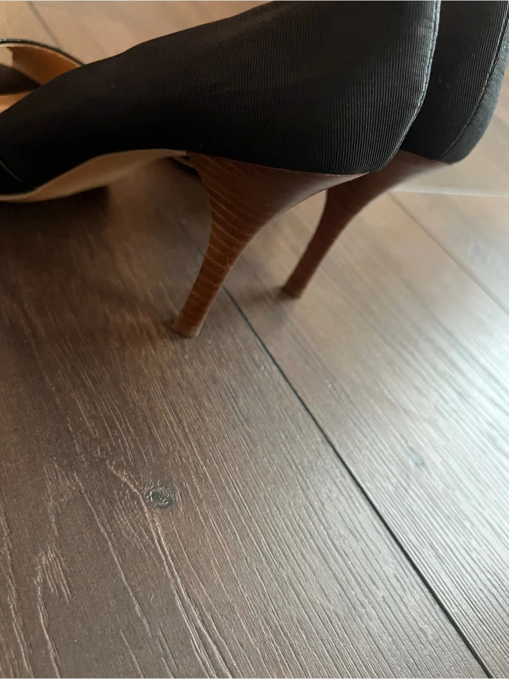 Tahari Black Patent Peep-Toe Heels